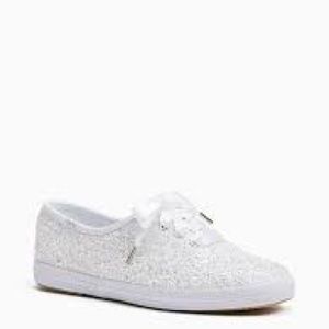 Kate Spade white sparkle keds, size 10.